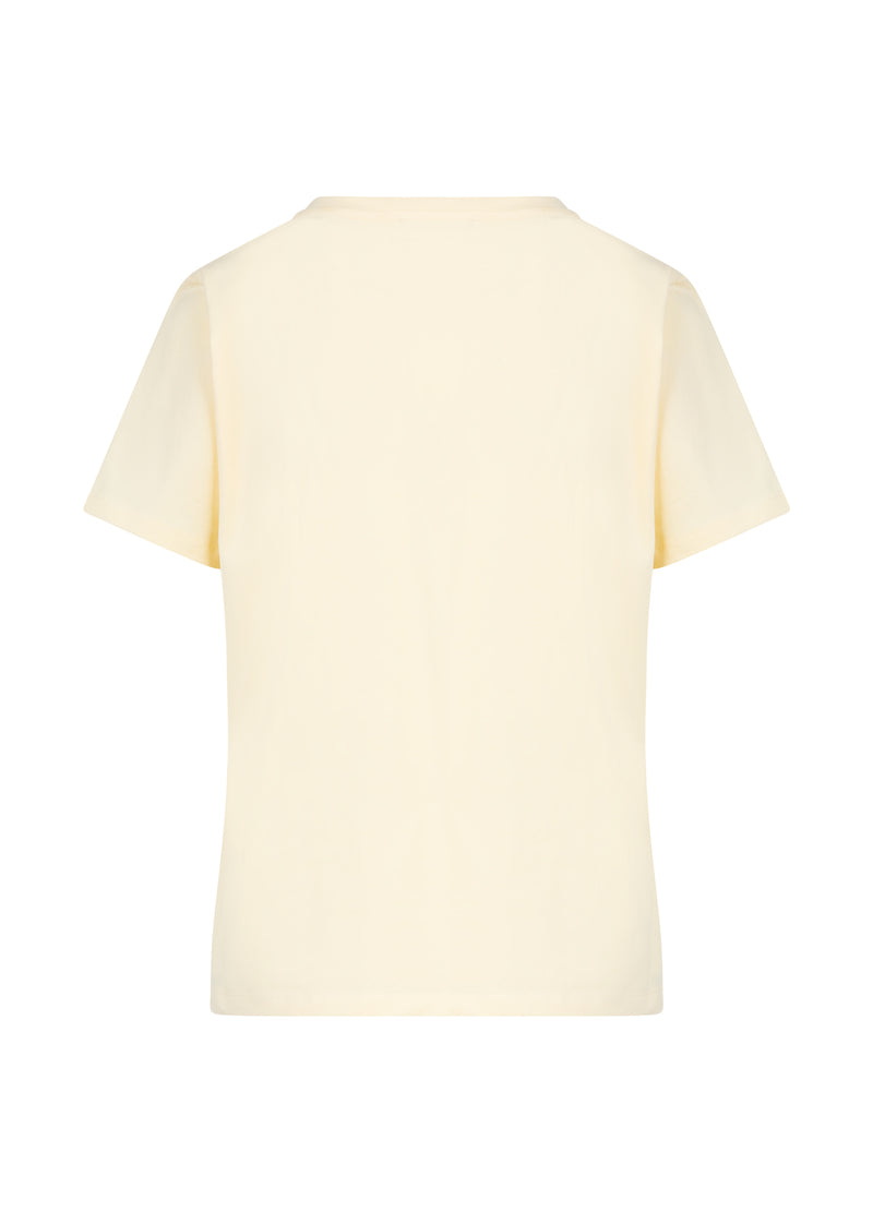 Coster Copenhagen T-SHIRT MED V-UDSKÆRING - MELLEMLANGE ÆRMER T-Shirt Butter yellow - 789