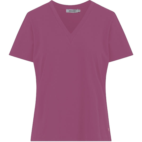 Coster Copenhagen T-SHIRT MED V-UDSKÆRING - MELLEMLANGE ÆRMER T-Shirt Magenta - 861