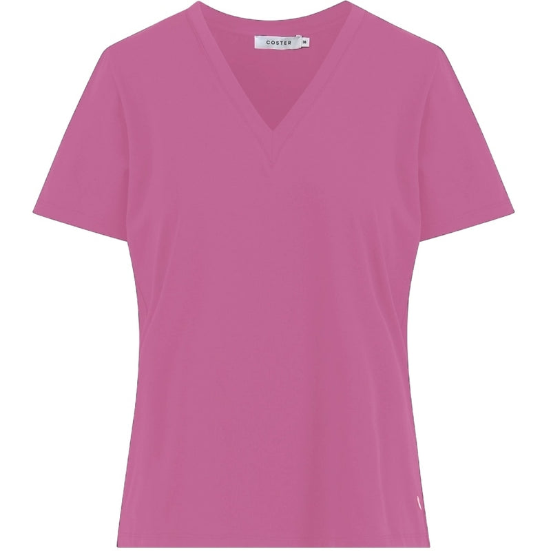 Coster Copenhagen T-SHIRT MED V-UDSKÆRING - MELLEMLANGE ÆRMER T-Shirt Magenta - 861