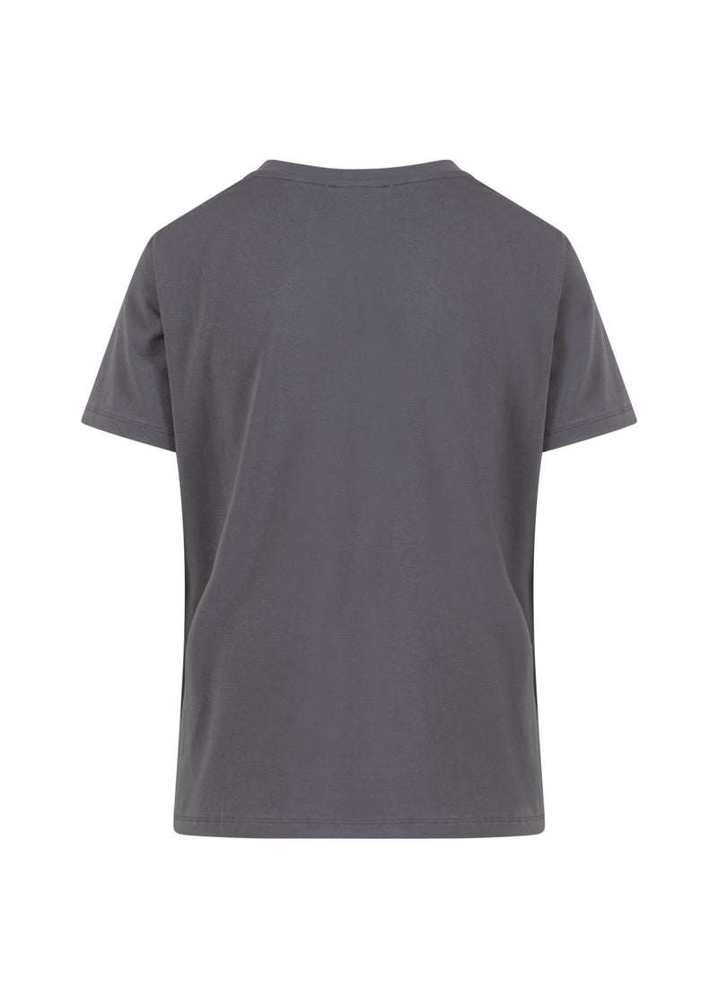 Coster Copenhagen T-SHIRT MED V-UDSKÆRING - MELLEMLANGE ÆRMER T-Shirt Volcanic grey - 188