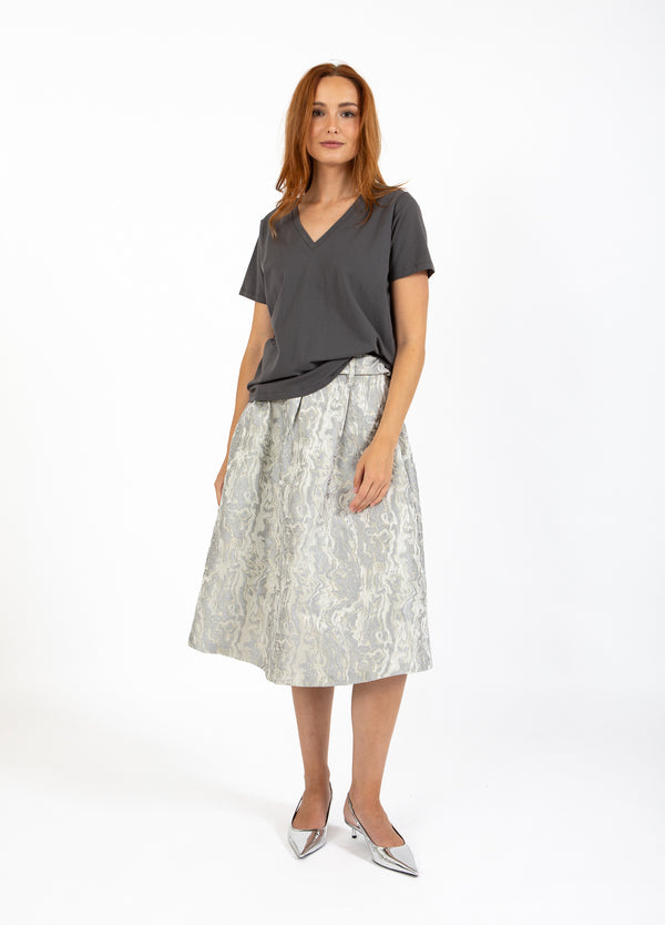 Coster Copenhagen T-SHIRT MED V-UDSKÆRING - MELLEMLANGE ÆRMER T-Shirt Volcanic grey - 188