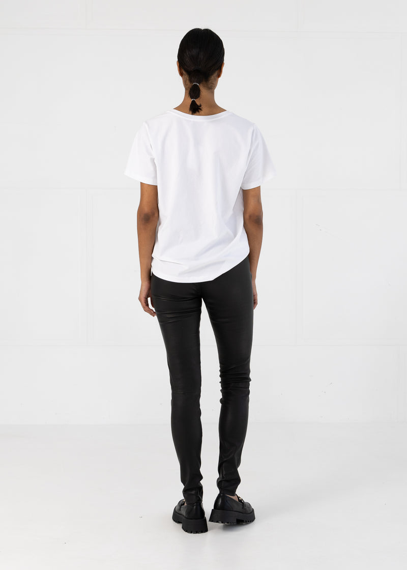 Coster Copenhagen T-SHIRT MED V-UDSKÆRING - MELLEMLANGE ÆRMER T-Shirt White - 200