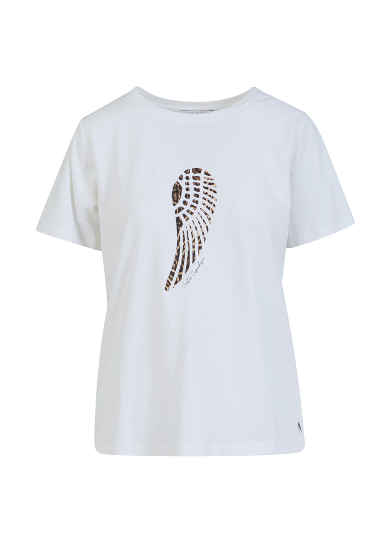 Coster Copenhagen  T-SHIRT MED VINGE - MELLEM ÆRME T-Shirt White - 200