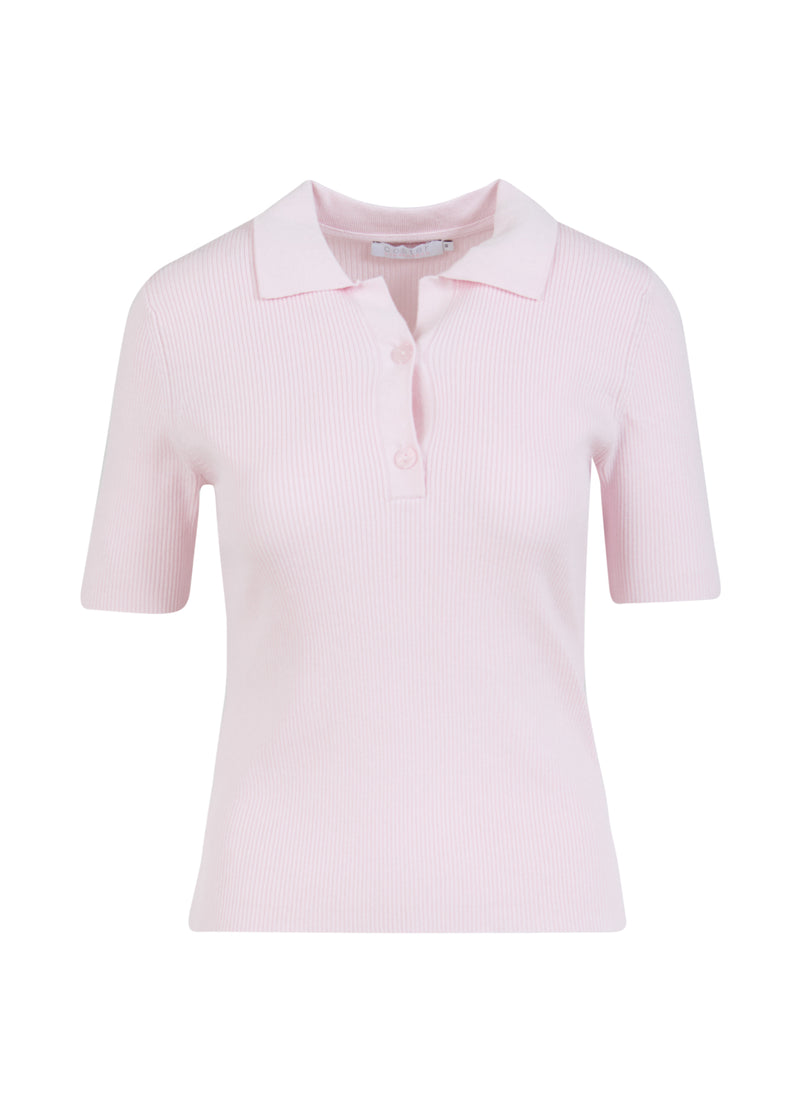 Coster Copenhagen  TÆTSIDDENDE STRIKKET POLO Knitwear Powder rose - 686