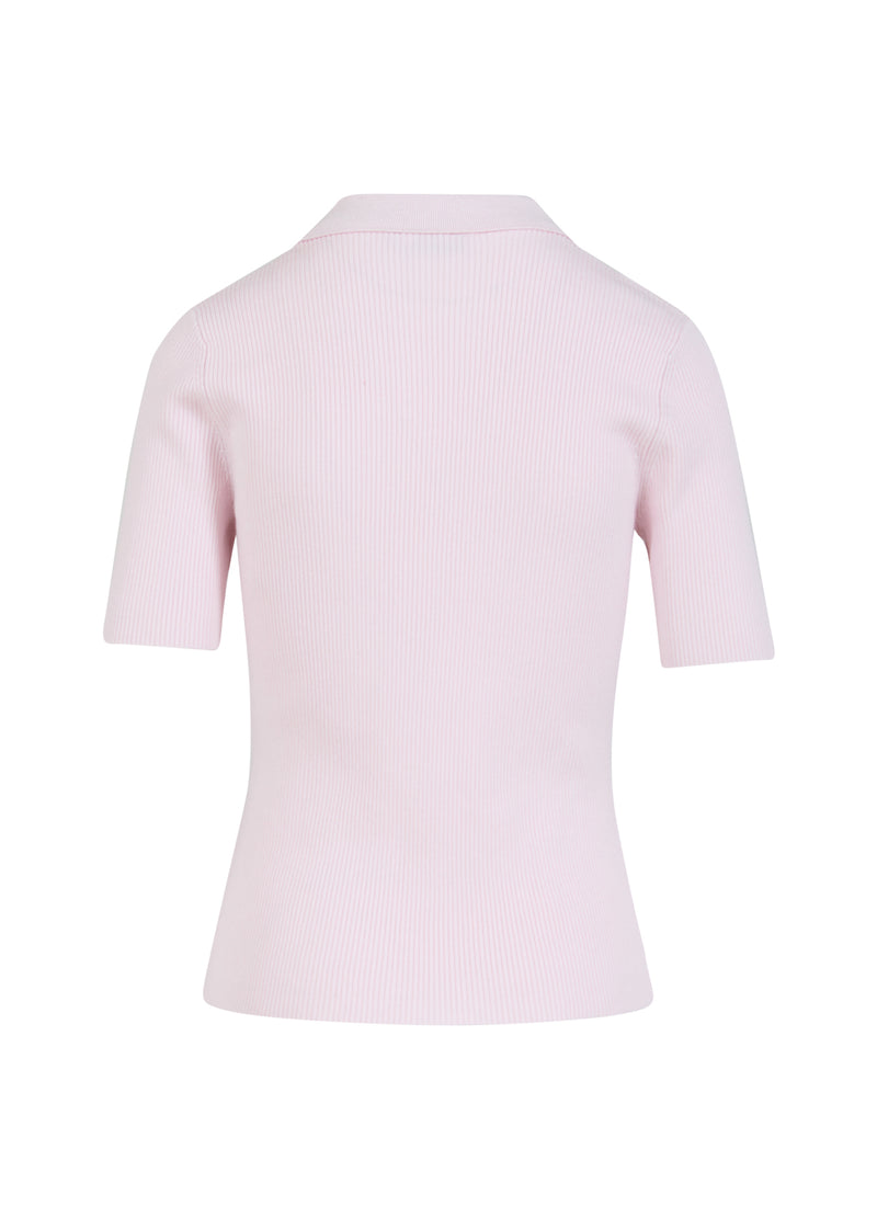 Coster Copenhagen  TÆTSIDDENDE STRIKKET POLO Knitwear Powder rose - 686