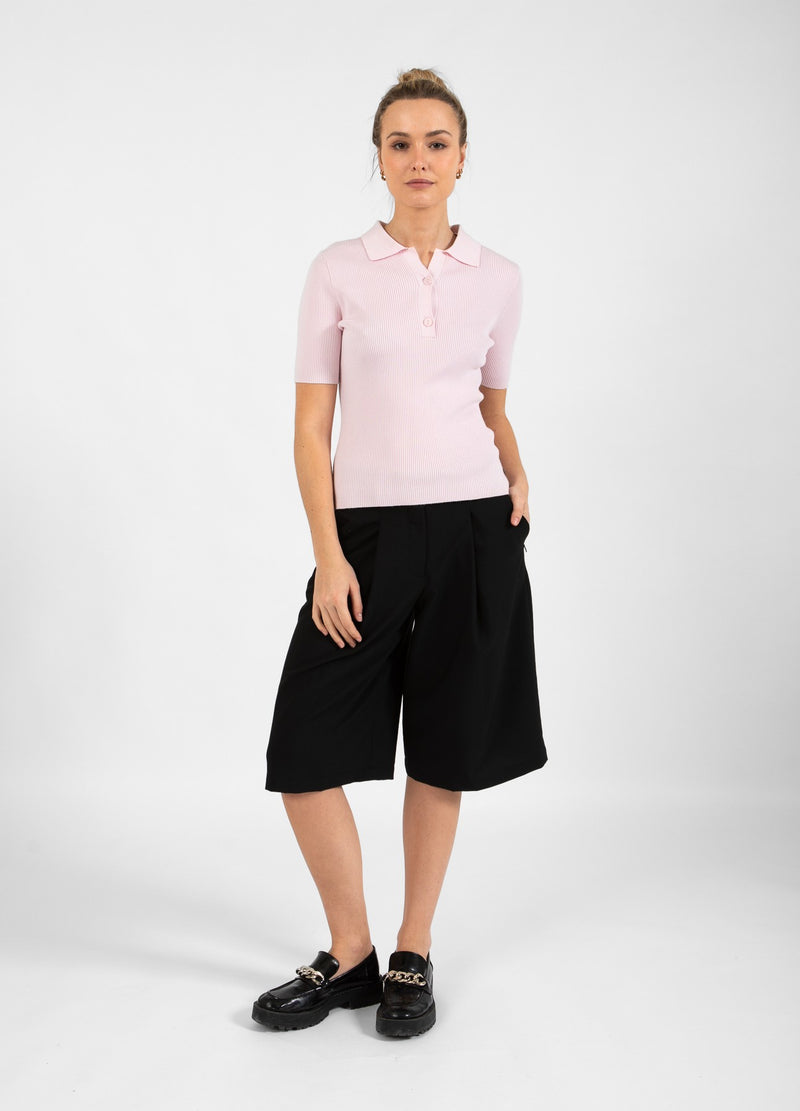 Coster Copenhagen  TÆTSIDDENDE STRIKKET POLO Knitwear Powder rose - 686