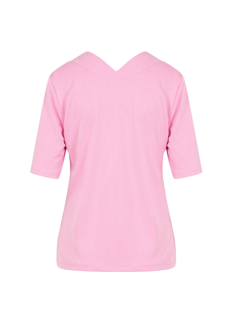 Coster Copenhagen TOP MED DOBBELT V-UDSKÆRING I JERSEY PIQUE Shirt/Blouse Bon bon pink - 671