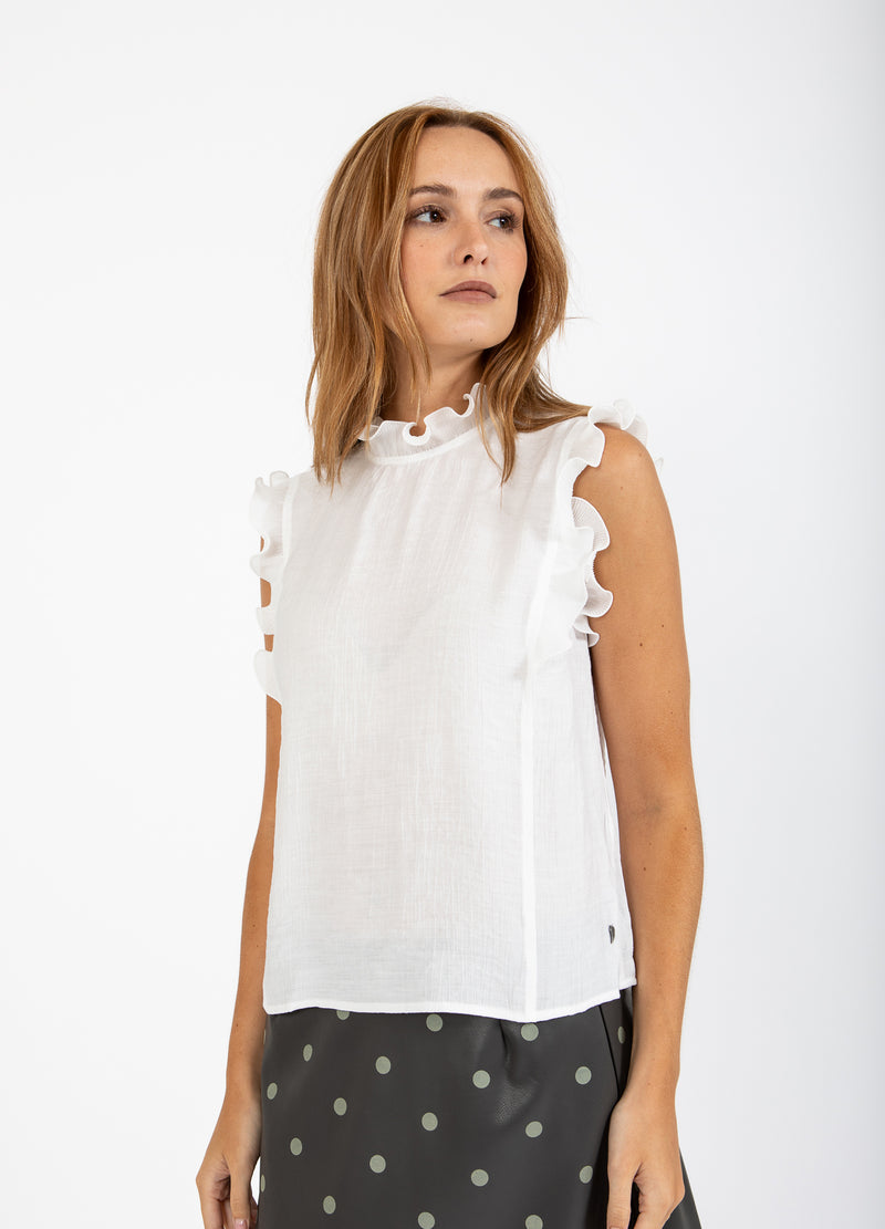 Coster Copenhagen TOP MED FLÆSER Shirt/Blouse Off white - 201