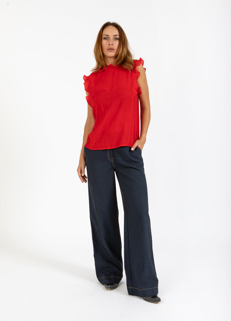 Coster Copenhagen TOP MED FLÆSER Shirt/Blouse Scarlet red - 618