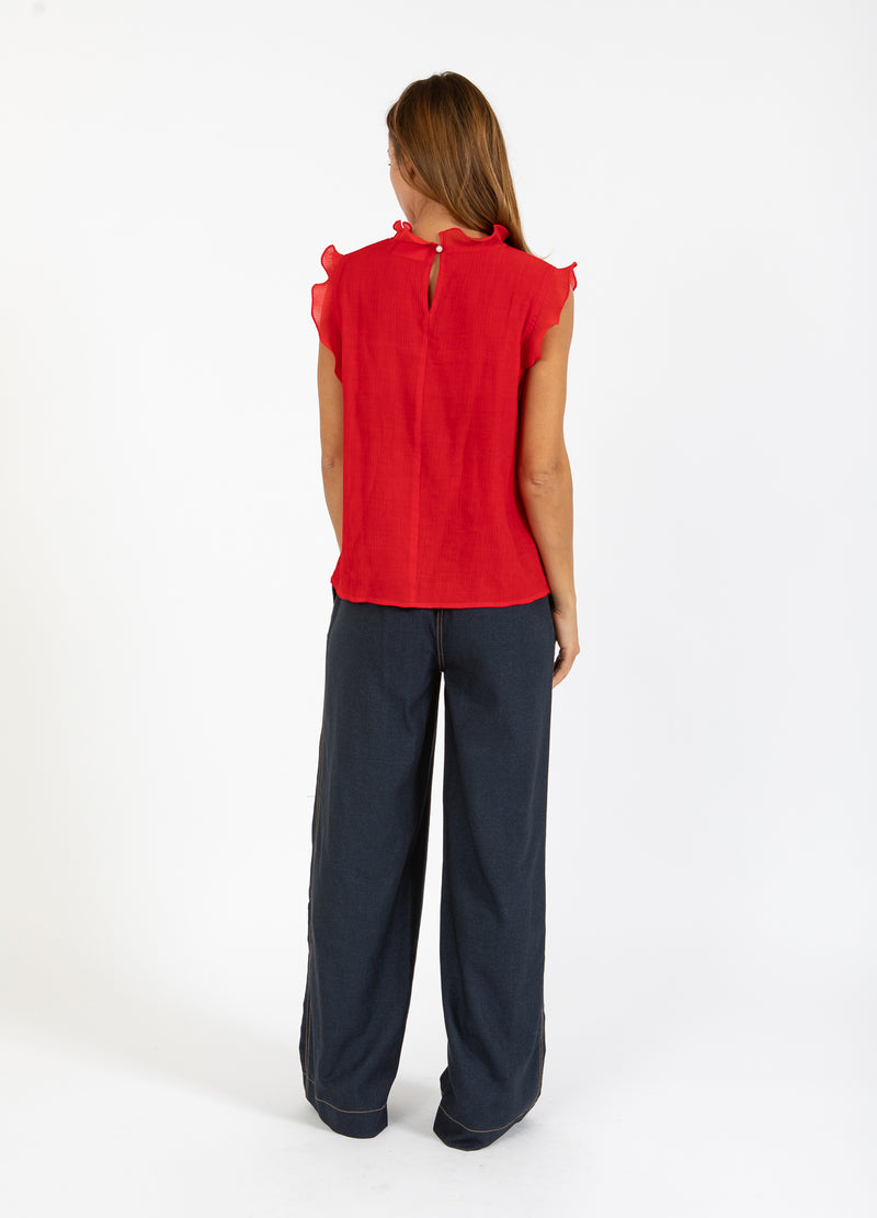 Coster Copenhagen TOP MED FLÆSER Shirt/Blouse Scarlet red - 618