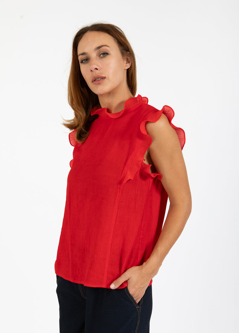 Coster Copenhagen TOP MED FLÆSER Shirt/Blouse Scarlet red - 618