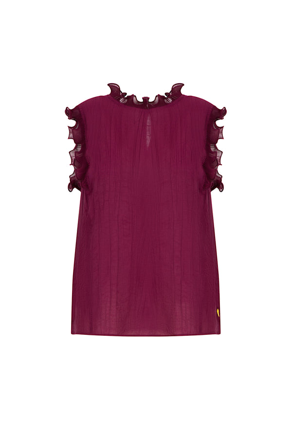 Coster Copenhagen TOP MED FLÆSER Shirt/Blouse Bordeaux - 644