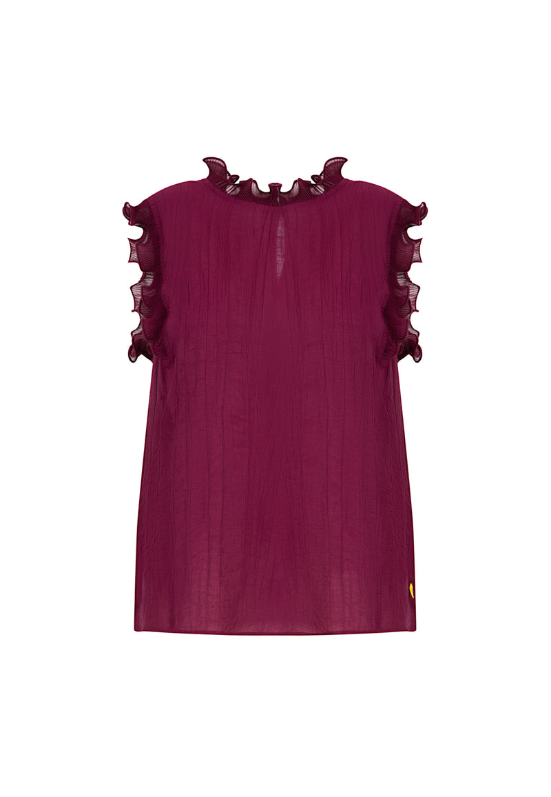 Coster Copenhagen TOP MED FLÆSER Shirt/Blouse Bordeaux - 644