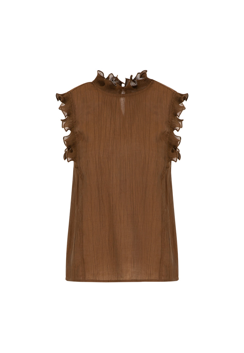Coster Copenhagen TOP MED FLÆSER Shirt/Blouse Brown - 358
