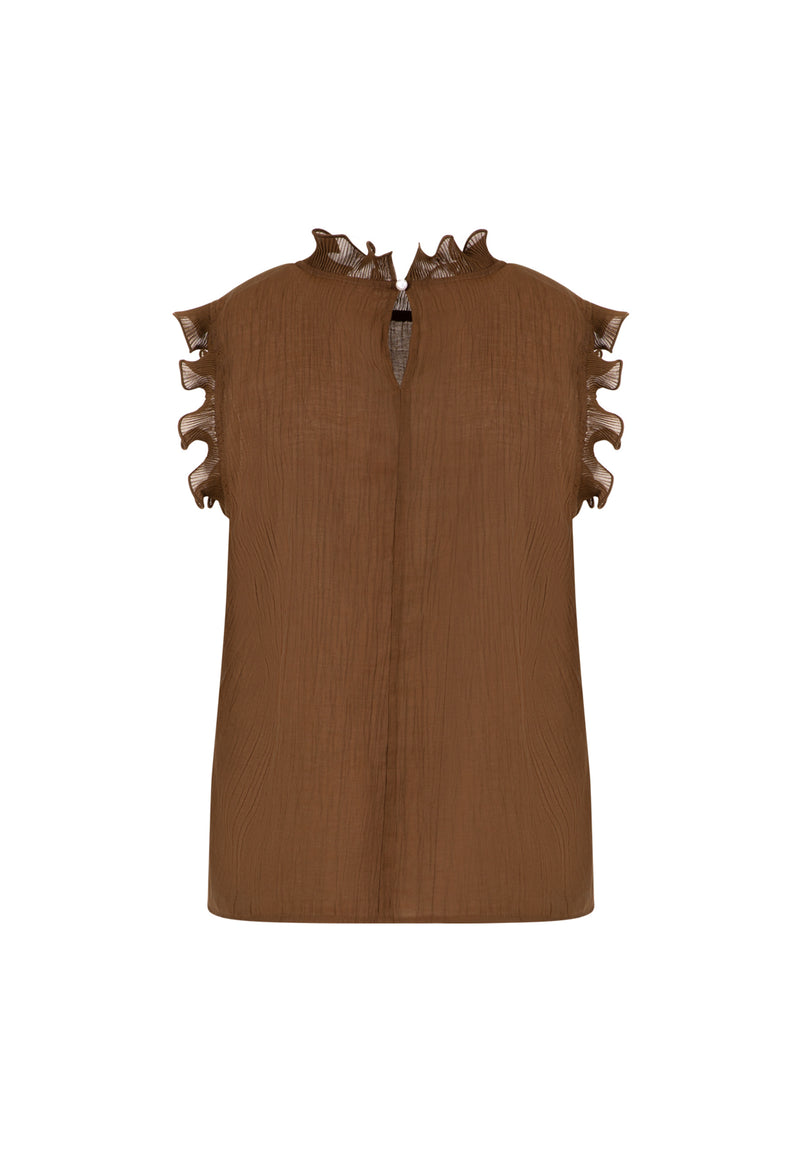 Coster Copenhagen TOP MED FLÆSER Shirt/Blouse Brown - 358