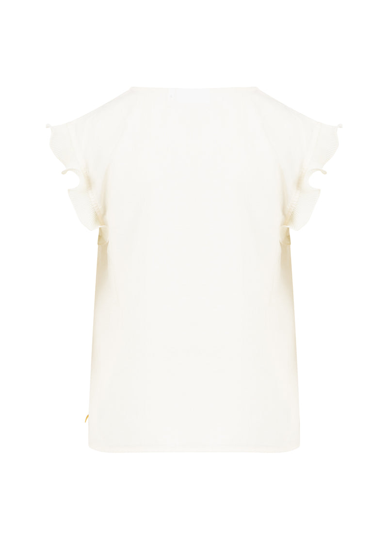 Coster Copenhagen TOP MED FLÆSER I V-UDSKÆRING Shirt/Blouse Creme - 241