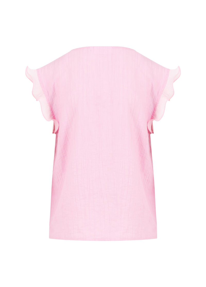 Coster Copenhagen TOP MED FLÆSER I V-UDSKÆRING Shirt/Blouse Magenta - 861