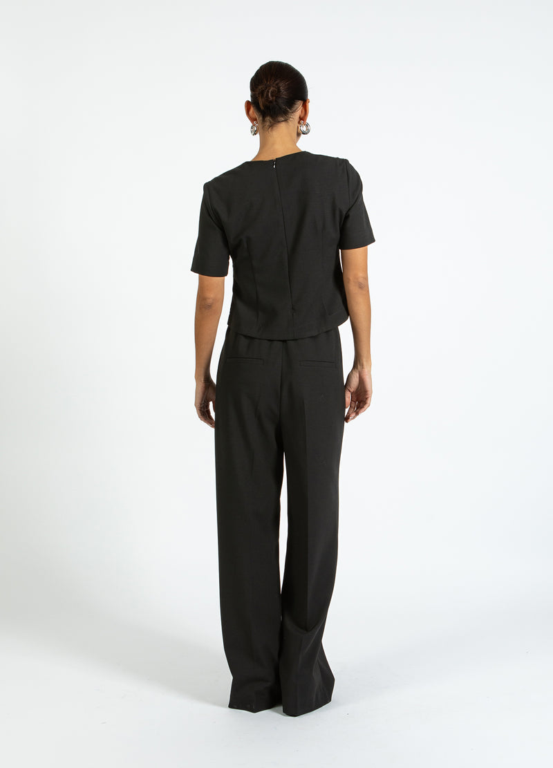 Coster Copenhagen TOP MED PLISSEEDETALJE Shirt/Blouse Black - 100