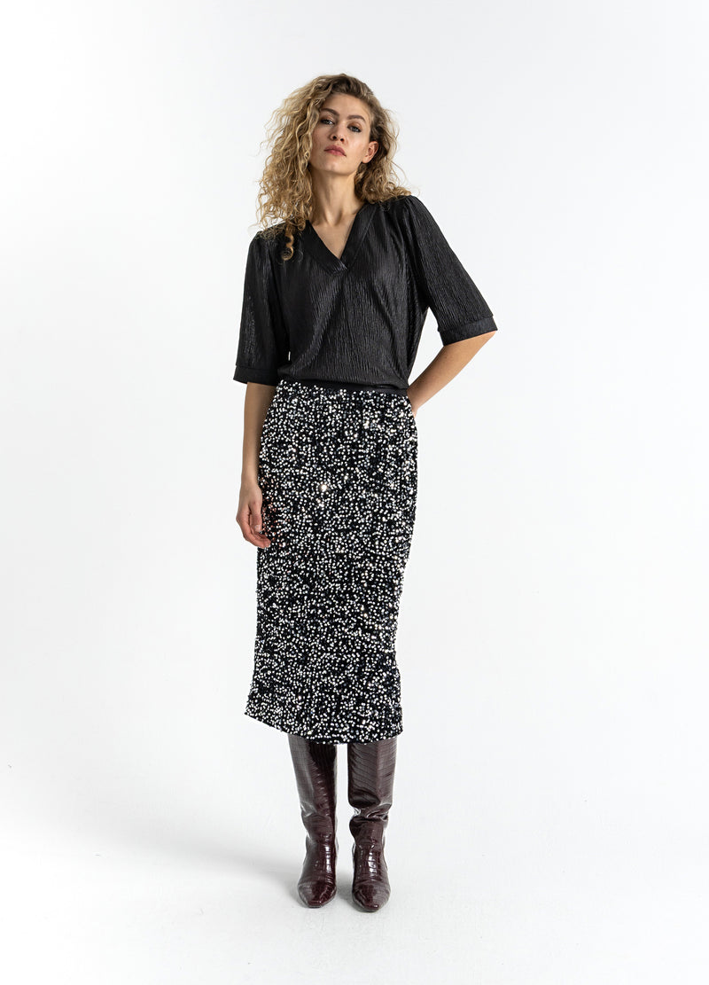 Coster Copenhagen TOP MED PUFSÆRME Shirt/Blouse Black - 100