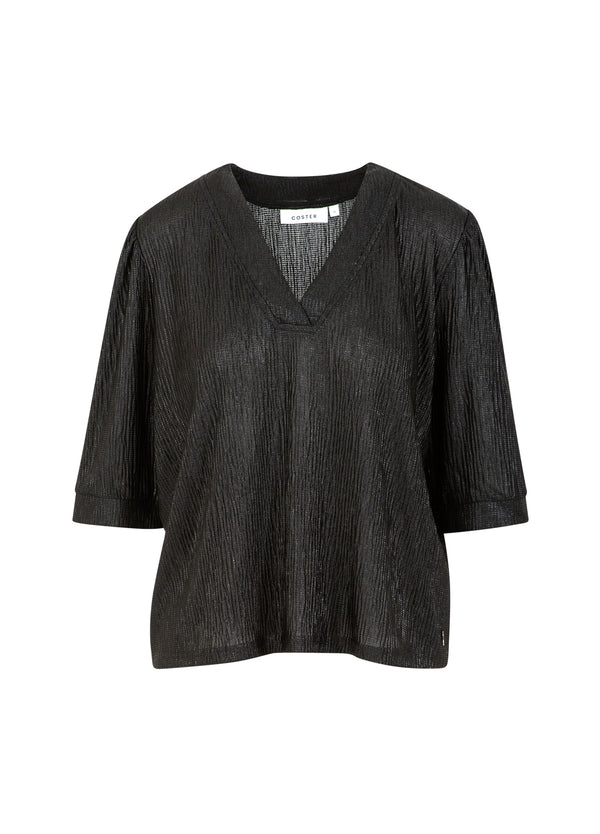 Coster Copenhagen TOP MED PUFSÆRME Shirt/Blouse Black - 100