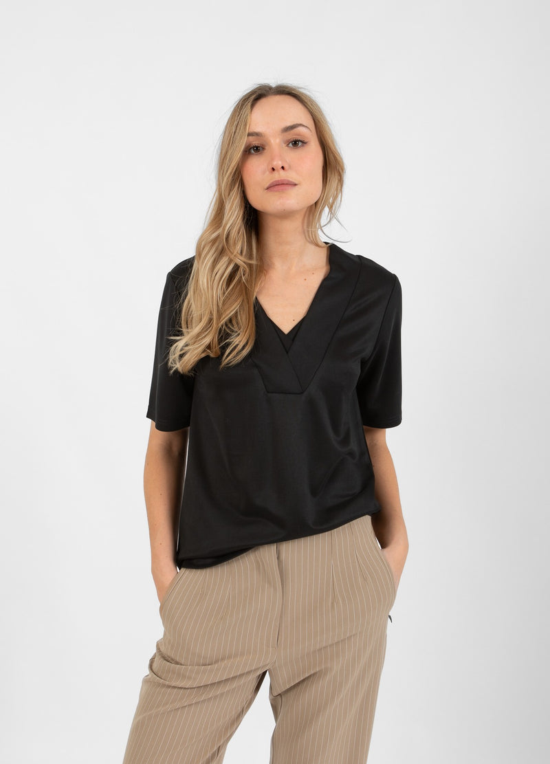 Coster Copenhagen  TOP MED V-HALS KRAVE Shirt/Blouse Black - 100