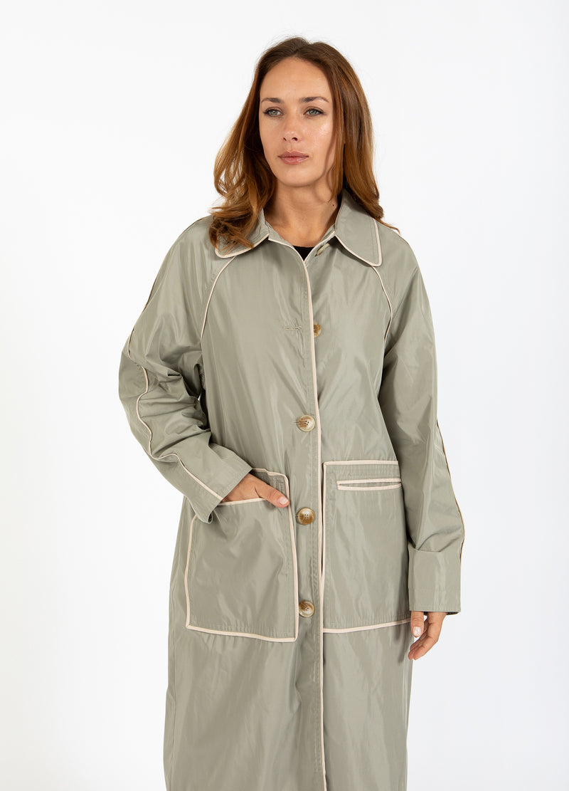 Coster Copenhagen TRENCHCOAT MED BINDINGS Outerwear Mud army - 359