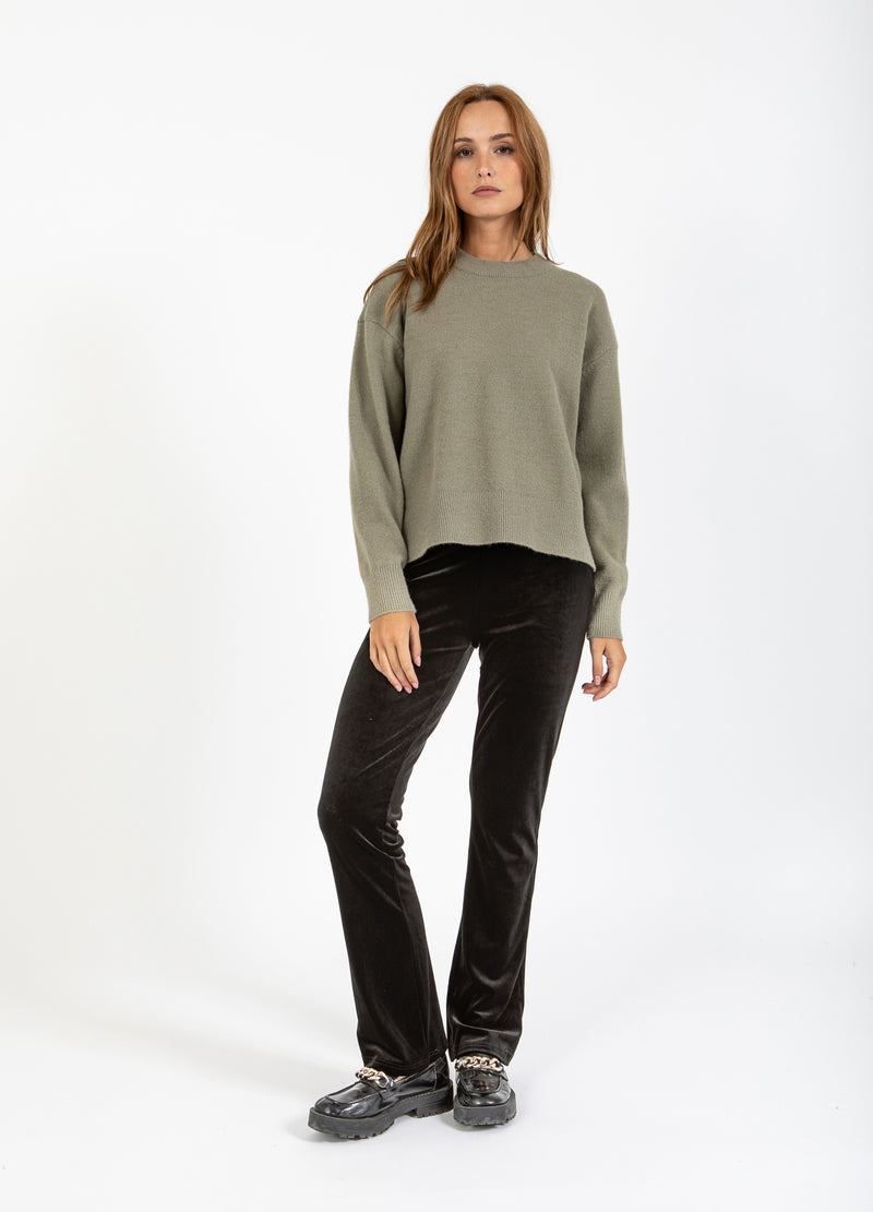 Coster Copenhagen TRØJE MED RUNDT HALSUDSNIT - COMFY KNIT Knitwear Moss Green - 469