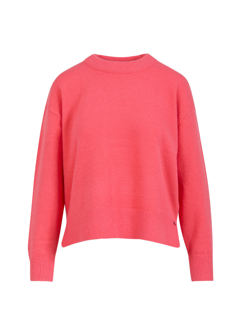 Coster Copenhagen TRØJE MED RUND HALSUDSKÆRING - COMFY KNIT Knitwear Hot coral - 685