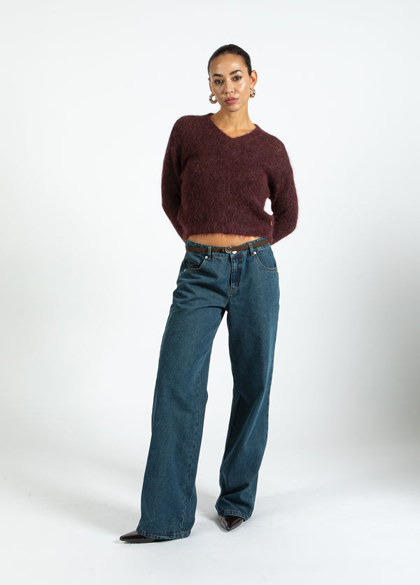 Coster Copenhagen V-HALSSTRIK I ALPAKA Knitwear Bordeaux - 653