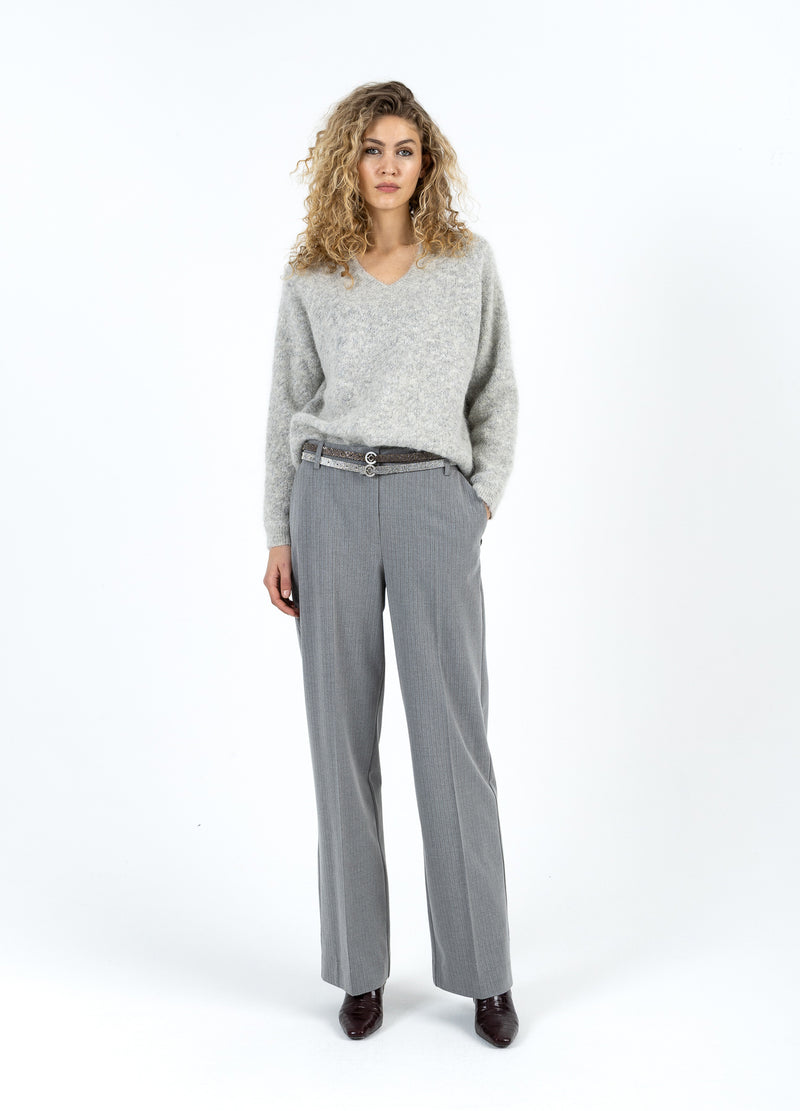 Coster Copenhagen V-HALS MED SØLV HOUNDSTOOTH Knitwear Mist grey - 121