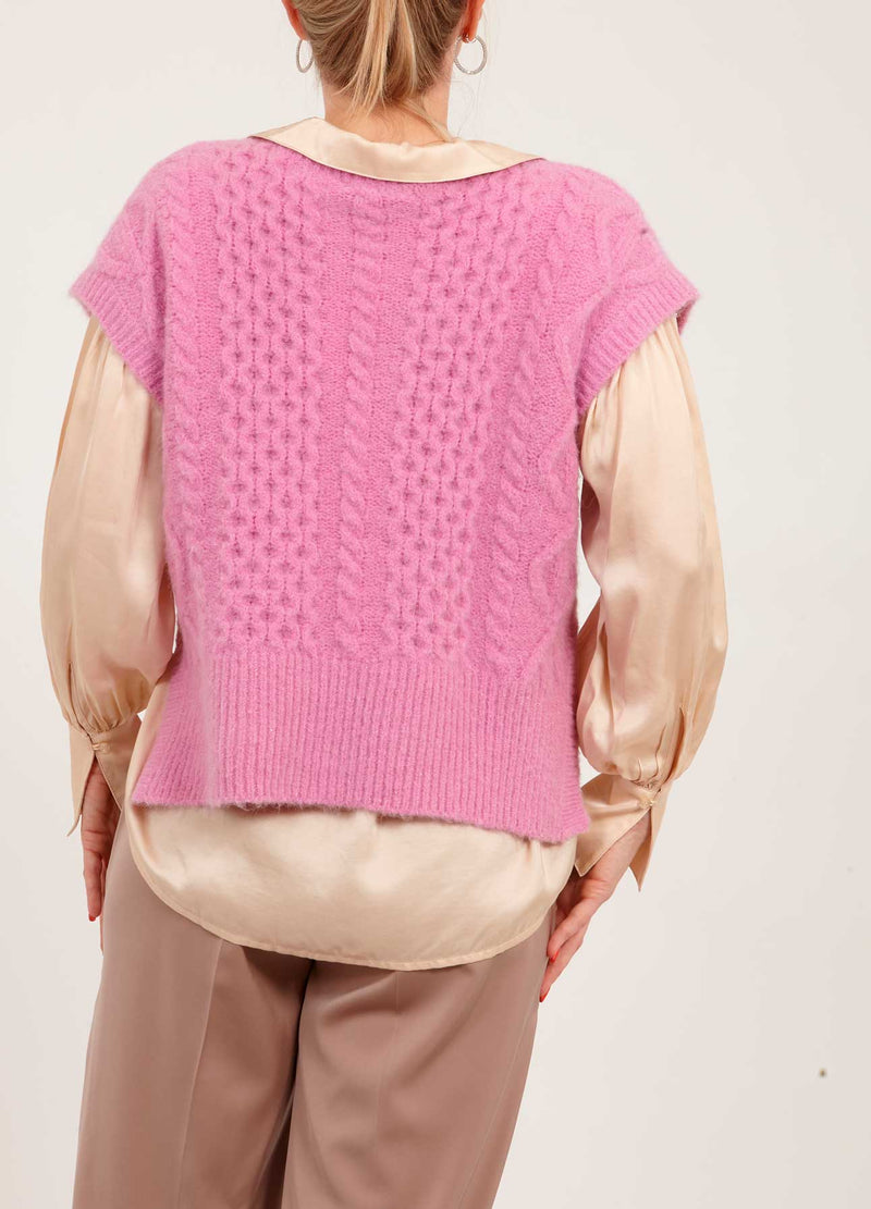 PRE-LOVED VEST M. KABEL STRIK - Bubble Gum