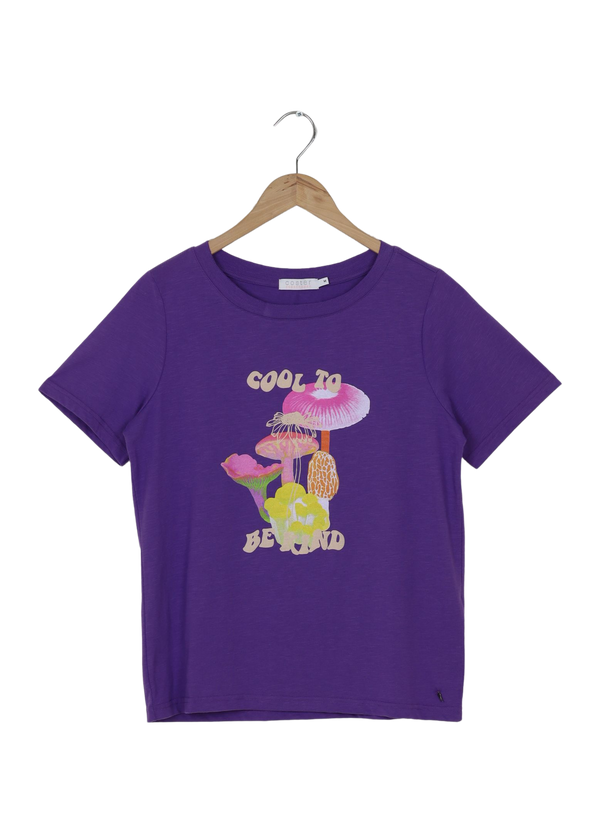 PRE-LOVED T-SHIRT M. MUSHROOM PRINT - Warm purple
