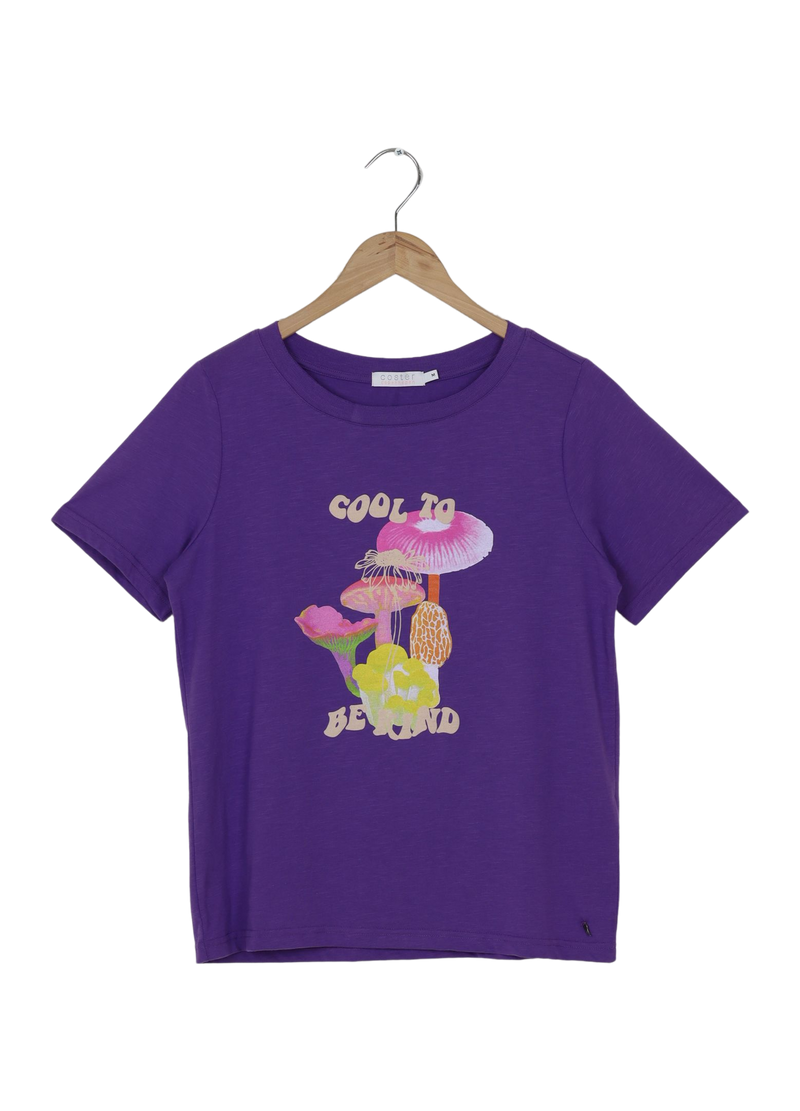 PRE-LOVED T-SHIRT M. MUSHROOM PRINT - Warm purple
