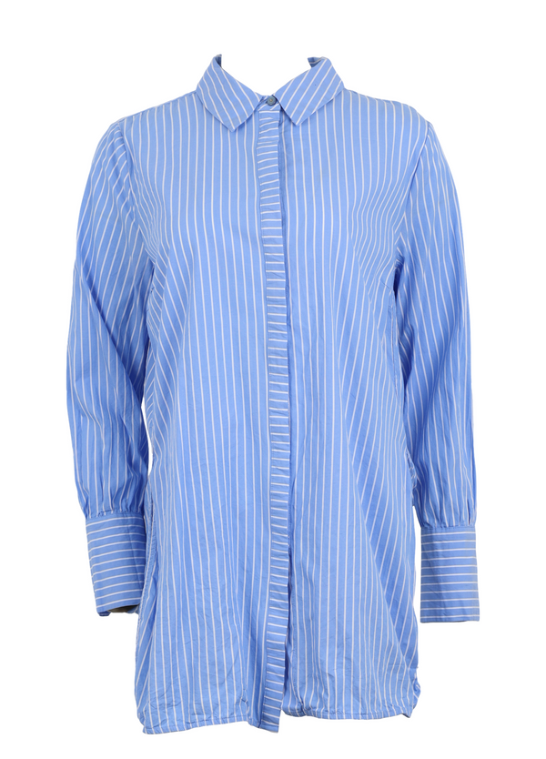 PRE-LOVED CC HEART LANG SKJORTE MED STRIBER -  Blue stripes