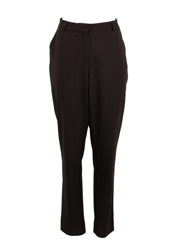 PRE-LOVED BUKSER M. ELASTISK TALJE - STELLA FIT - Night Brown