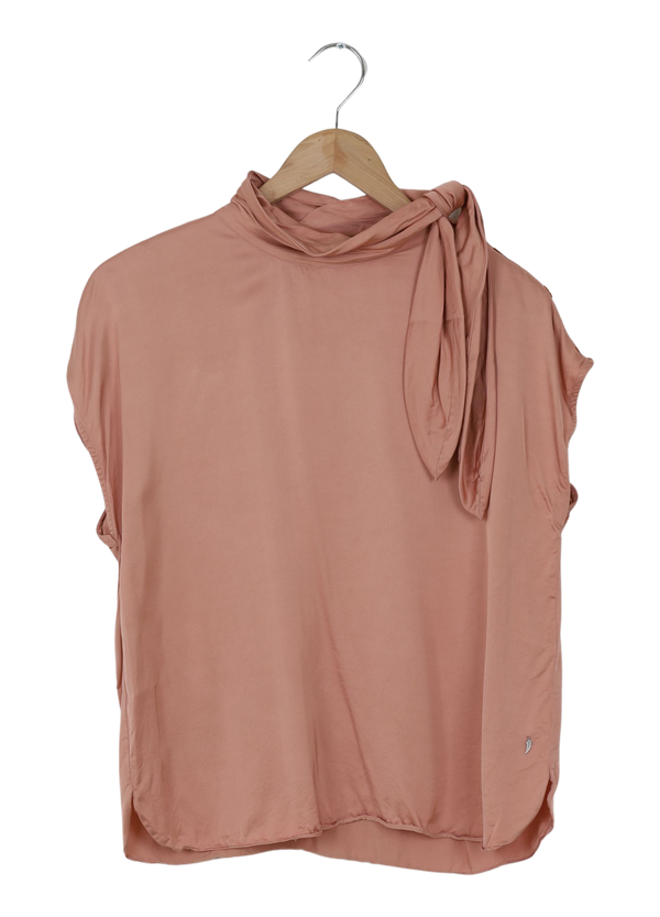 PRE-LOVED TOP M. SLØJFEKRAVE - Rose grey