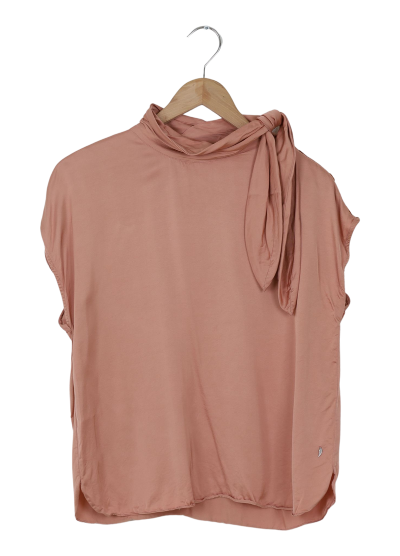 PRE-LOVED TOP M. SLØJFEKRAVE - Rose grey