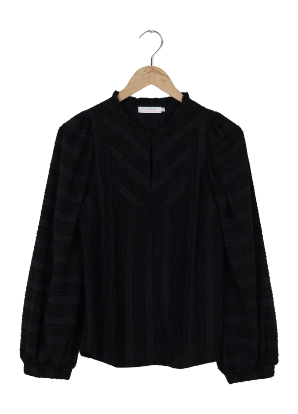 PRE-LOVED TOP M. BREDE ÆRMER - Black