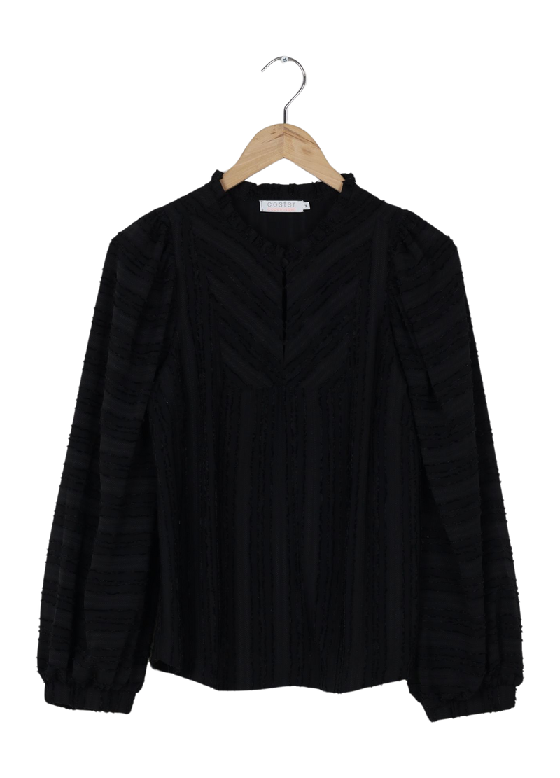 PRE-LOVED TOP M. BREDE ÆRMER - Black