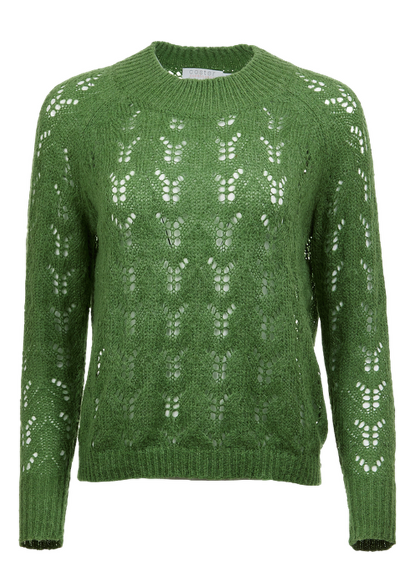 PRE-LOVED Knit W. Hole Pattern Forrest Green - Forrest green