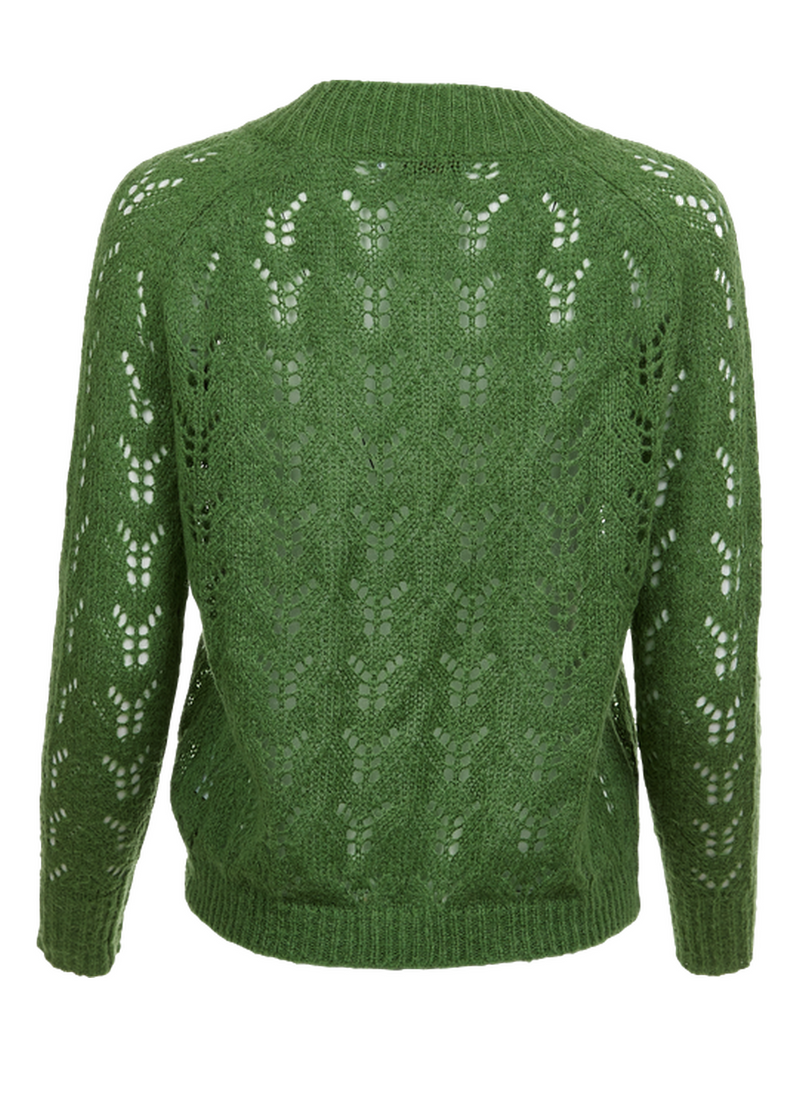 PRE-LOVED Knit W. Hole Pattern Forrest Green - Forrest green