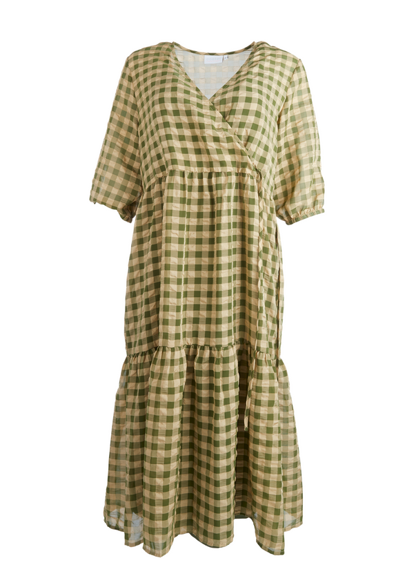 PRE-LOVED Dress in green checks - Green