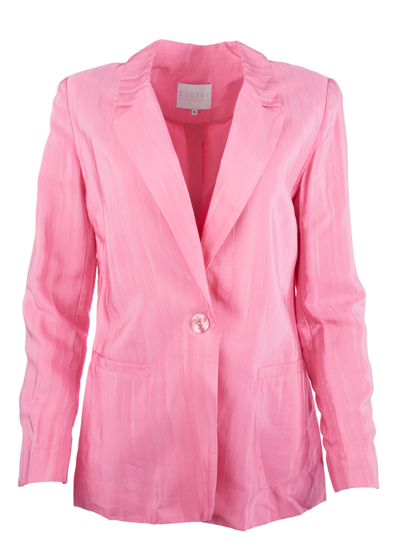 PRE-LOVED Blazer med knappe lukning - Candy pink