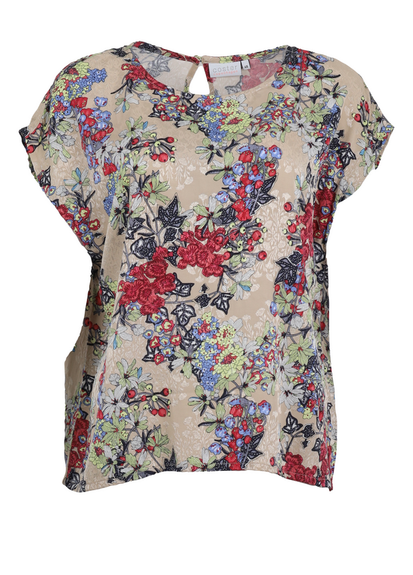 PRE-LOVED Blouse w. winter berry print - Winter berry print