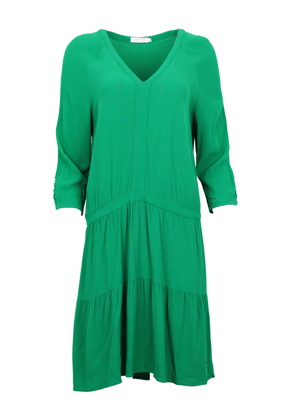 PRE-LOVED Moss crepe dress w. ruffel - Grass green