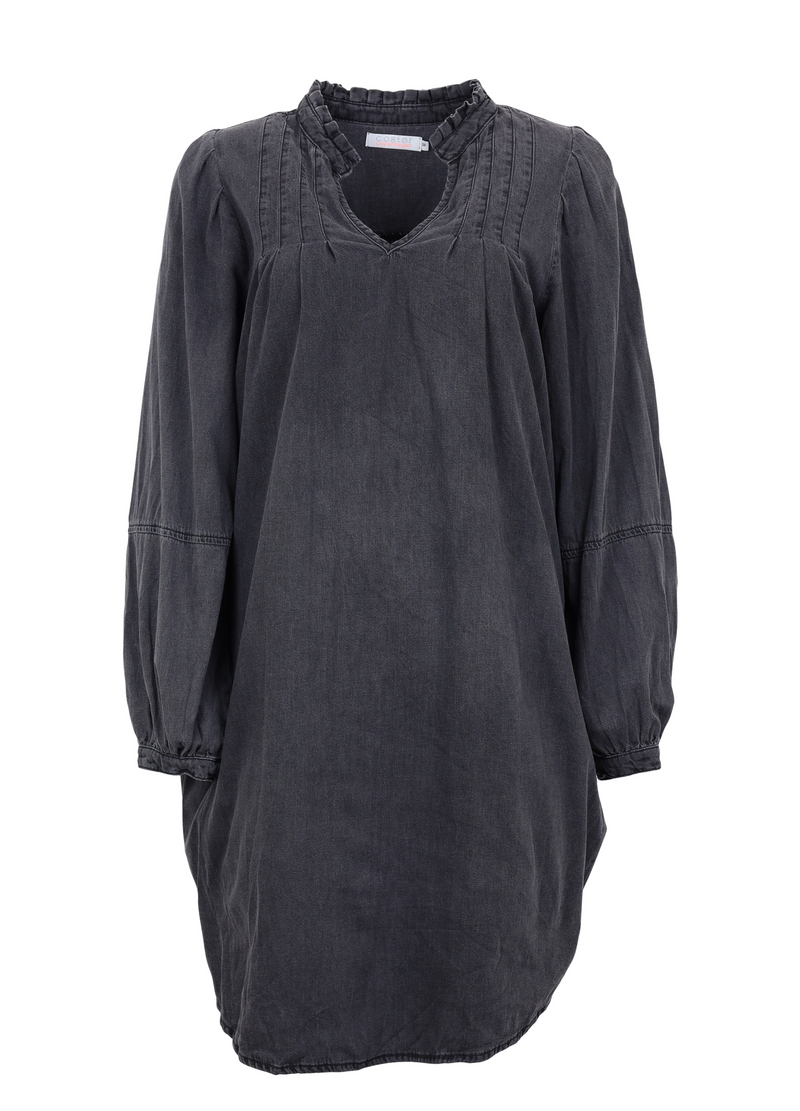 PRE-LOVED BLØD DENIM KJOLE  - Grey wash