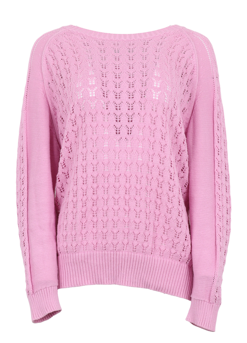 PRE-LOVED Knit w. round neck and long sleeves - Dip Dye pink