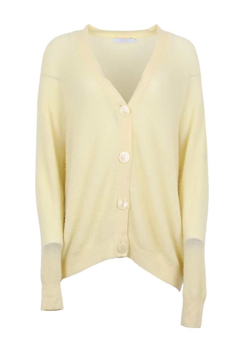 PRE-LOVED Cardigan w. buttons - Light yellow