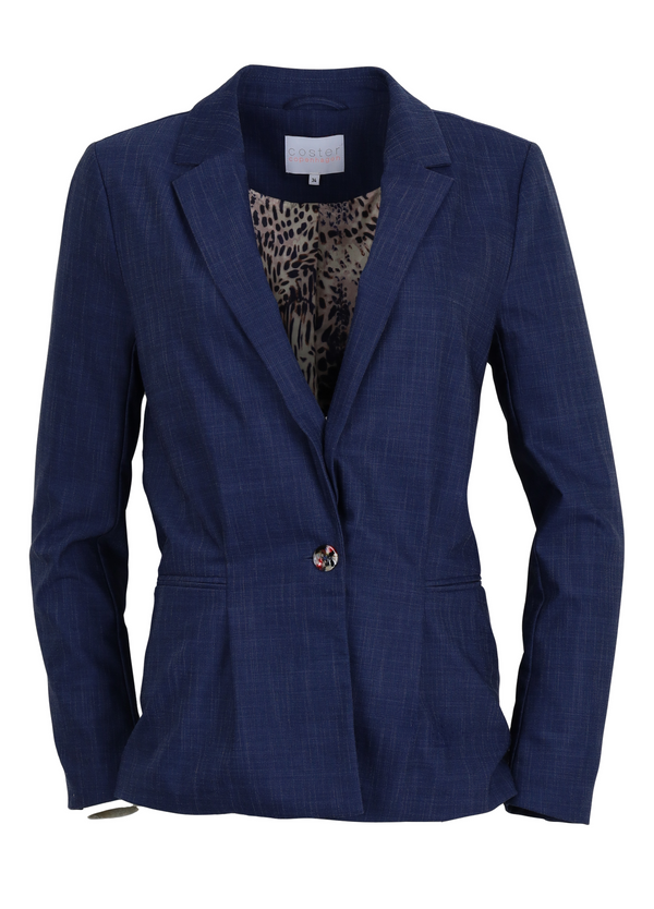 PRE-LOVED BLAZER MED LÆG DETALJE  - Dark denim blue