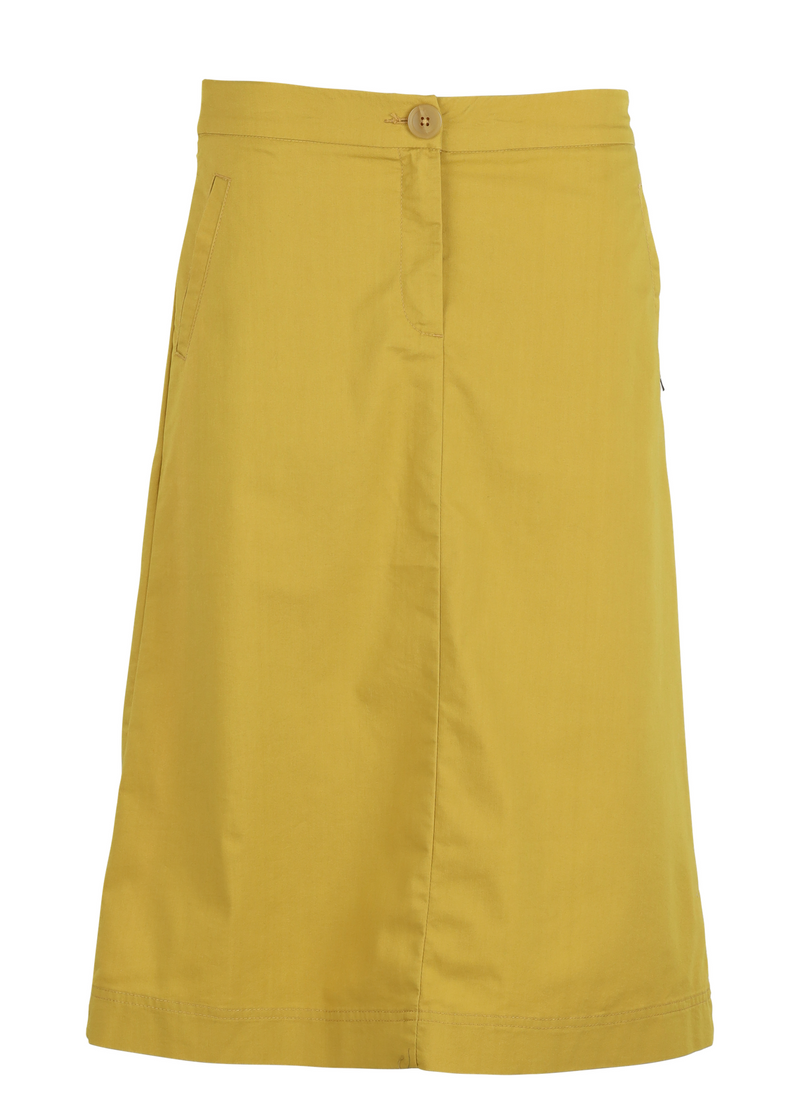 PRE-LOVED Yellow long skirt w. pockets - Yellow